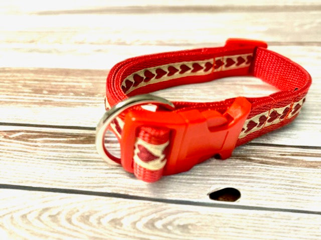 Red Heart dog collar