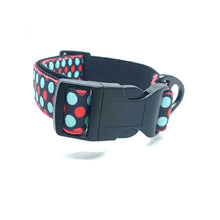 Load image into Gallery viewer, Blue and red polka dot dog collar
