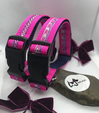 Load image into Gallery viewer, Heart striped sparkly dog collar
