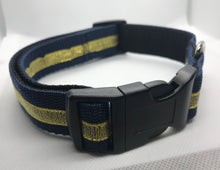 Load image into Gallery viewer, Gold and Blue dog collar
