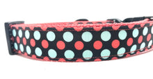 Load image into Gallery viewer, Blue and red polka dot dog collar
